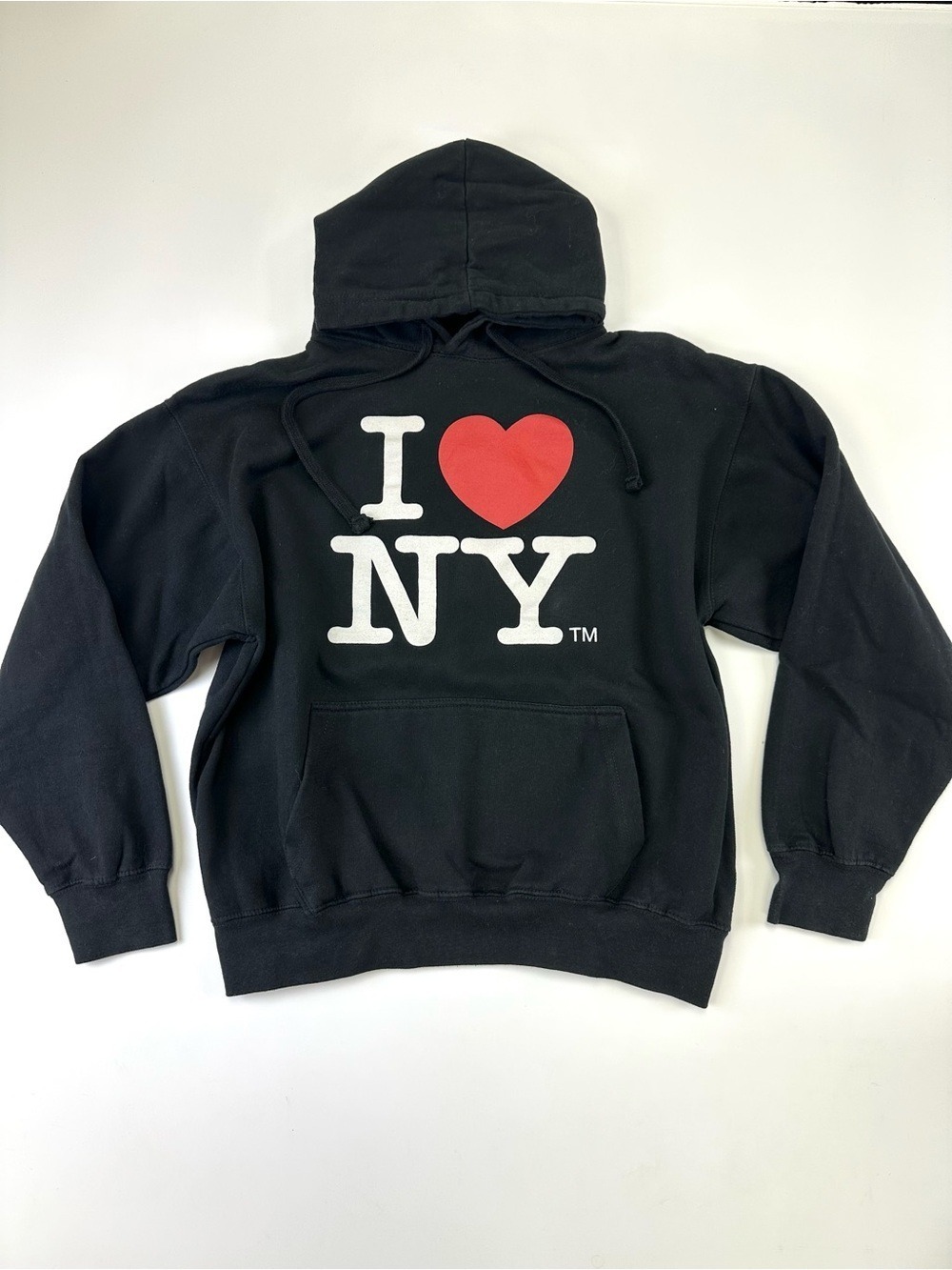 I Love New York Hoodie Sweatshirt Black Graphic NYC Official Licensed M Retro - Picture 1 of 12